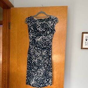 Ralph Lauren Navy and White Midi Dress